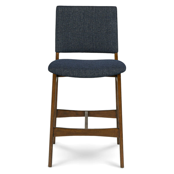 Denim Blue Fabric Counter Stool (Set of 2)