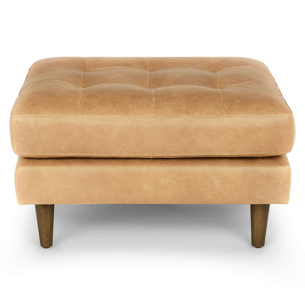 Charme Tan Leather Ottoman