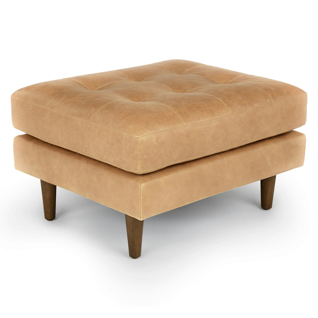 Loft Tan Leather Ottoman