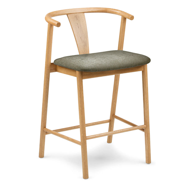 Faro Counter Stool Oak & Algonquin Green