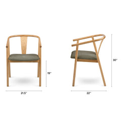 Wishbone Oak & Algonquin Green Dining Chair – The Furniture Shop