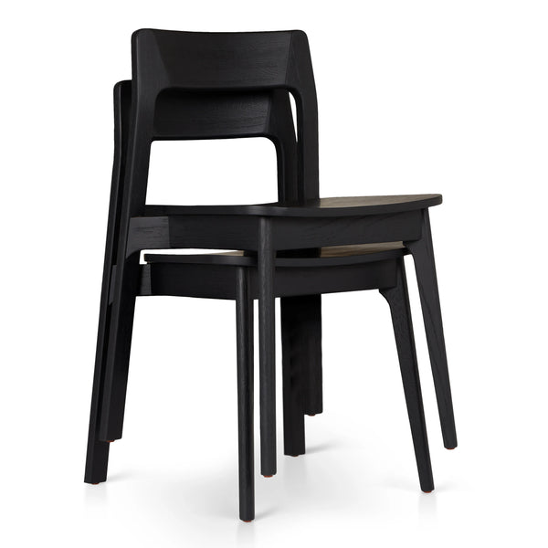 Toska Stackable Dining Chair – Black Wood
