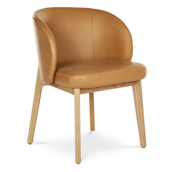 Arda Leather Dining Armchair – Light Oak & Taos Tan