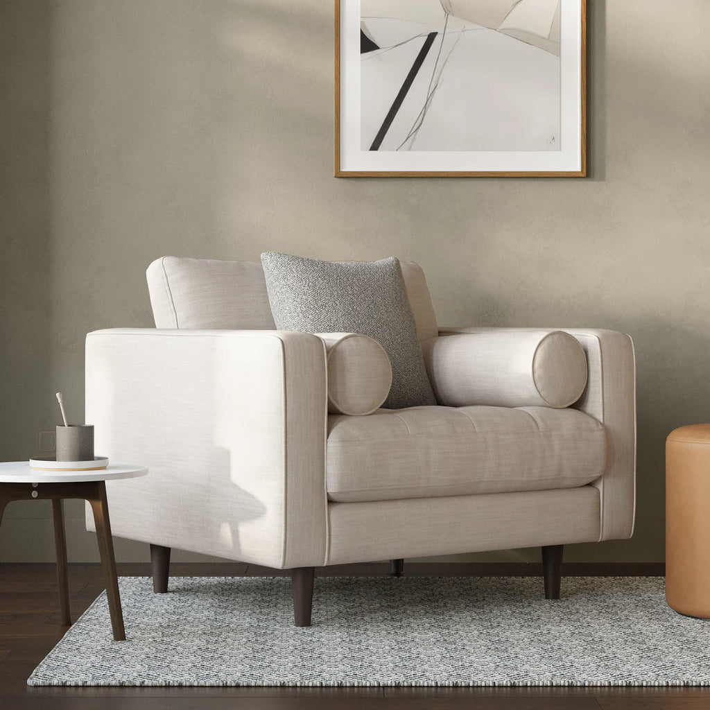 Biscuit Cream 42" Tufted Lounge Chair