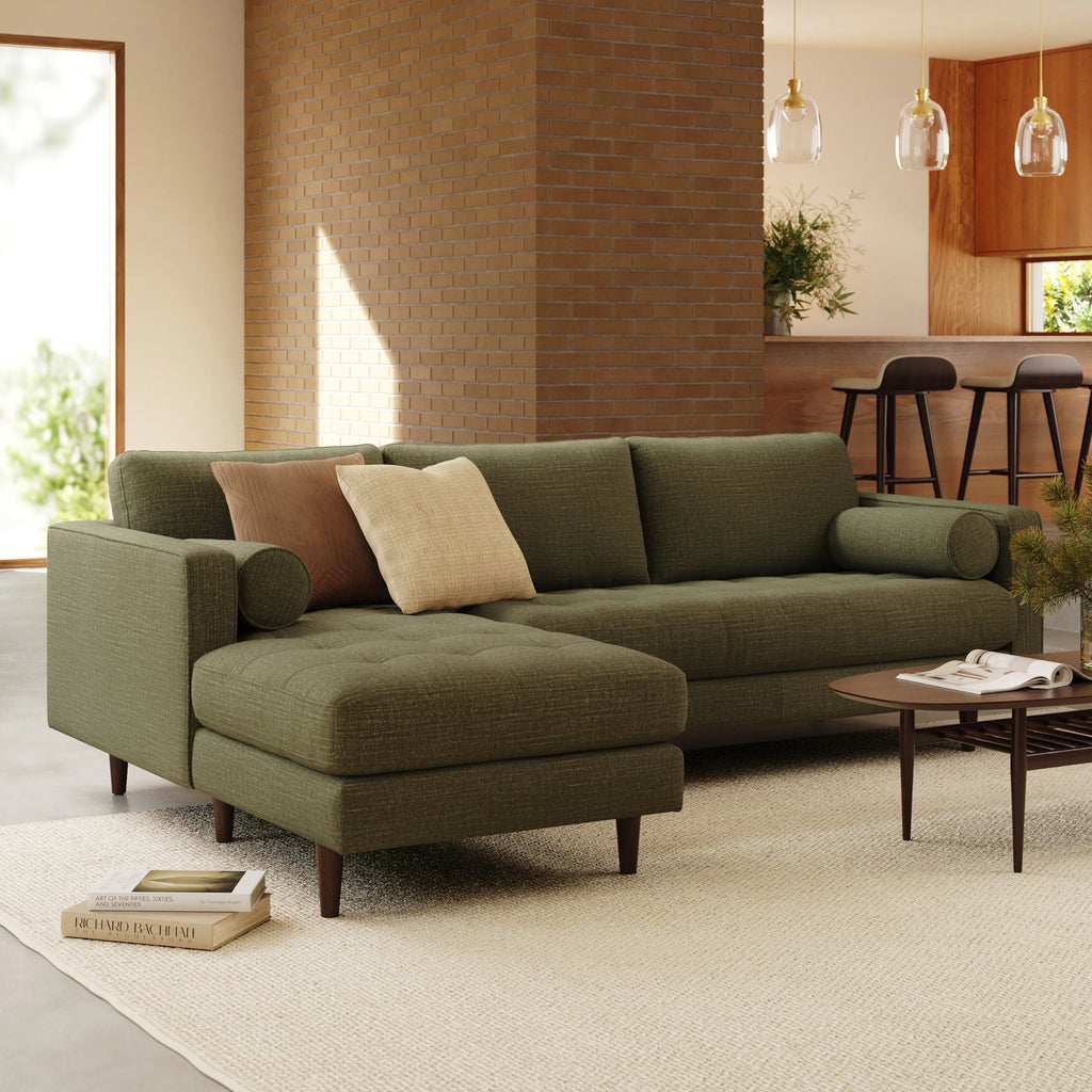 Sen 100" Tufted Left Sectional - Napa Moss
