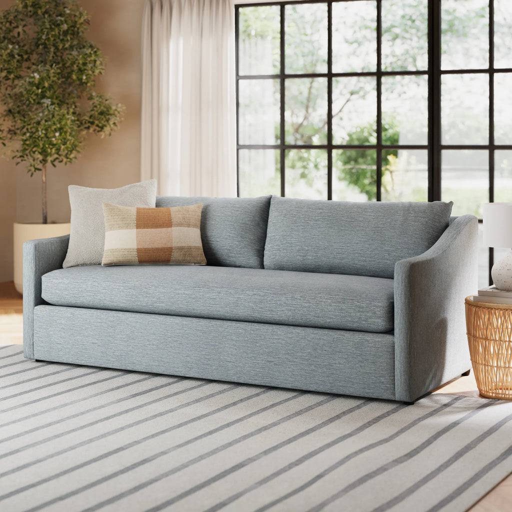 Landon 84.5" Sofa Bed - Silver Light Blue