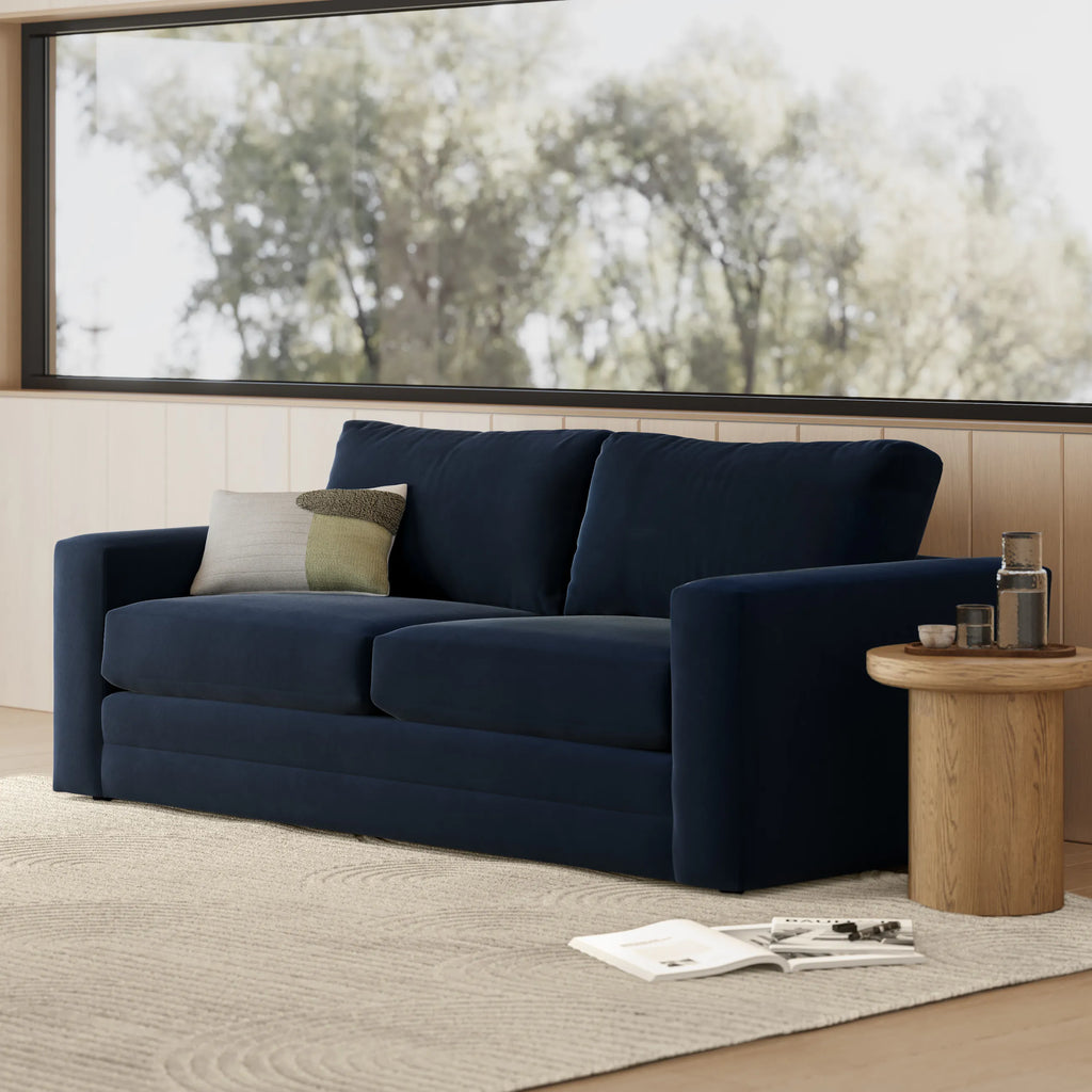 Lily Hale Ink Blue Velvet 84" Sofa Bed