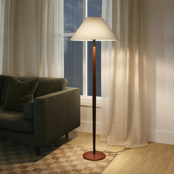 Ryla Floor Lamp Walnut Linen