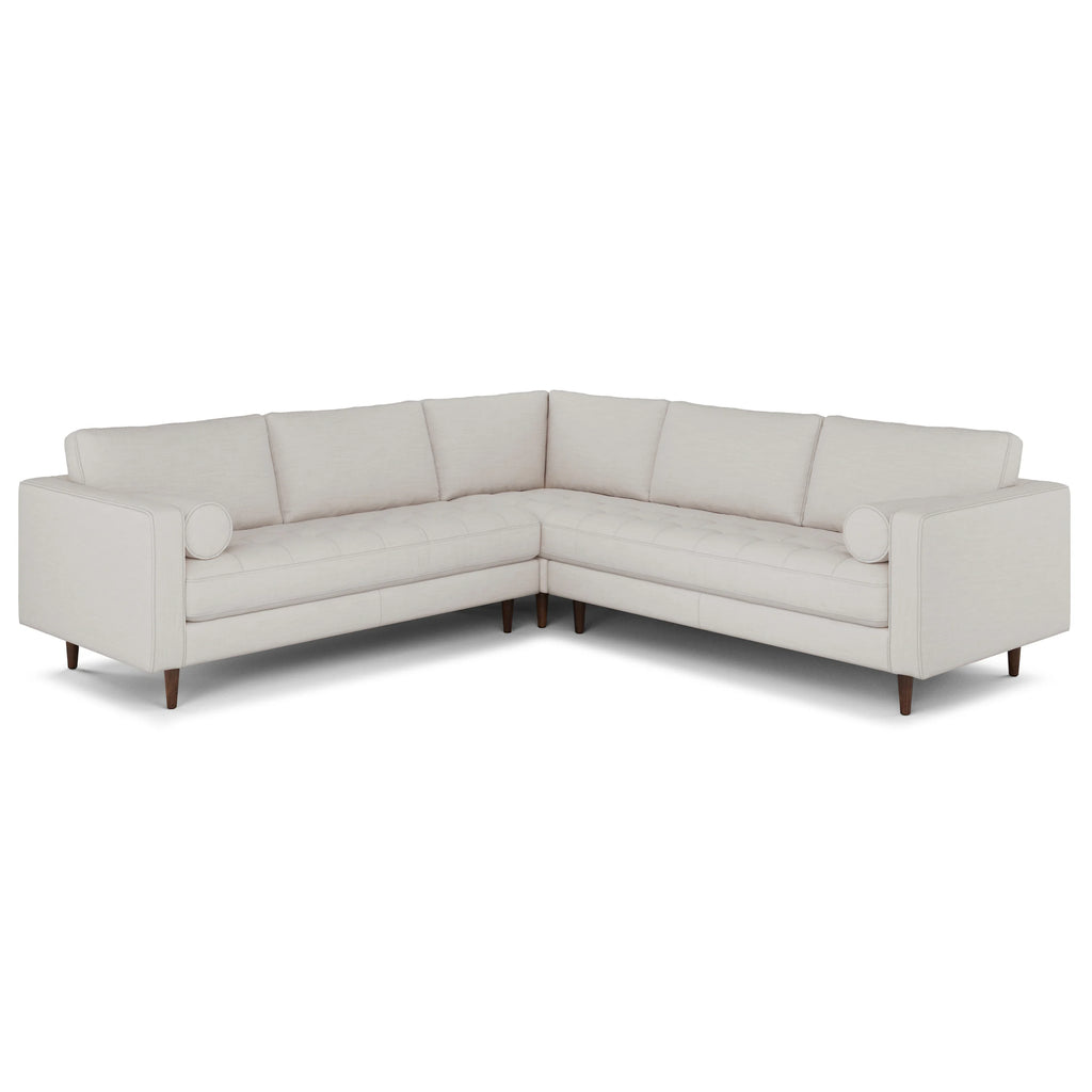 Biscuit Cream Fabric 107" Corner Sectional