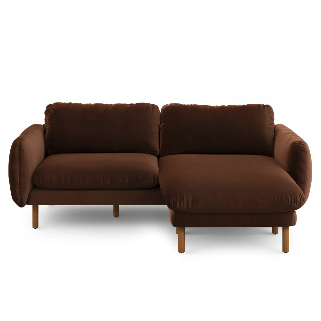 85.5" Velvet Reversible Sectional - Plush Pacific Brown