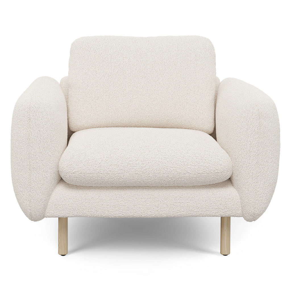 Ivory Wool Bouclé 37" Lounge Chair