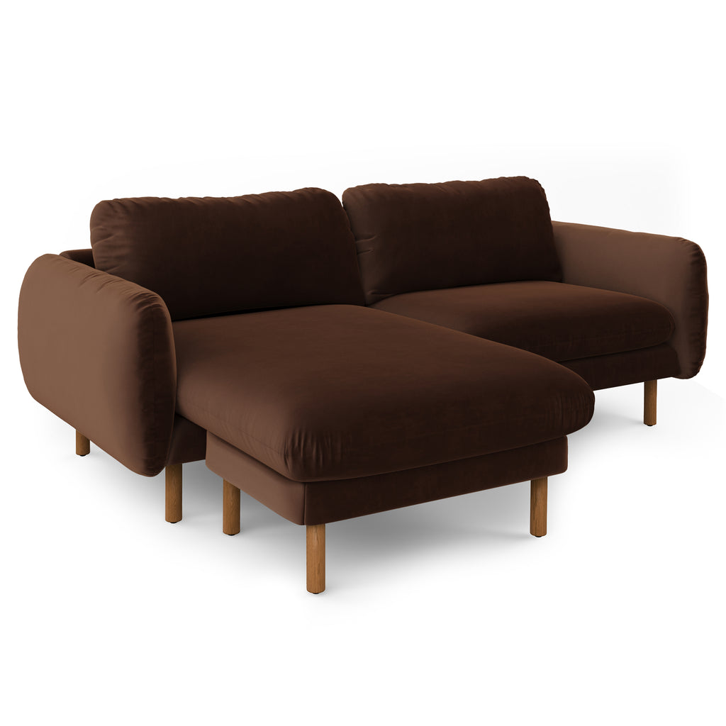 Elysian Brown 85.5" Velvet Reversible Sectional
