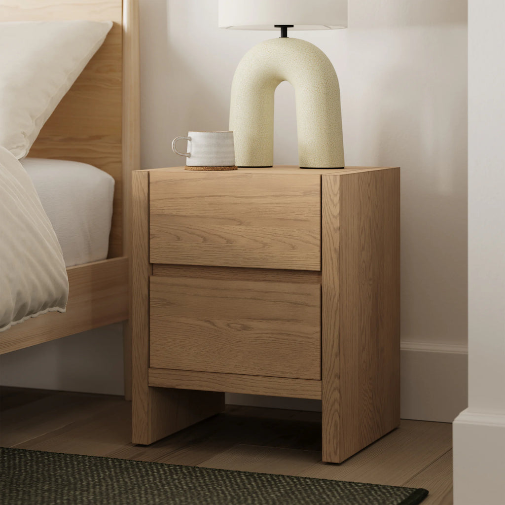 Lea White Oak 2-Drawer Nightstand