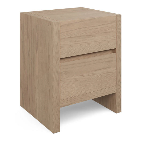 White Oak 2-Drawer Nightstand