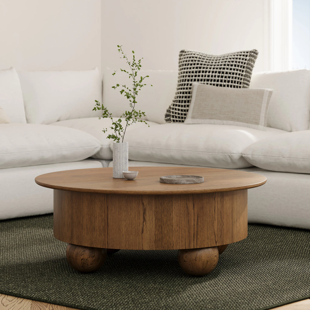 Lift Top 42.5" Storage Coffee Table - Smoked Oak