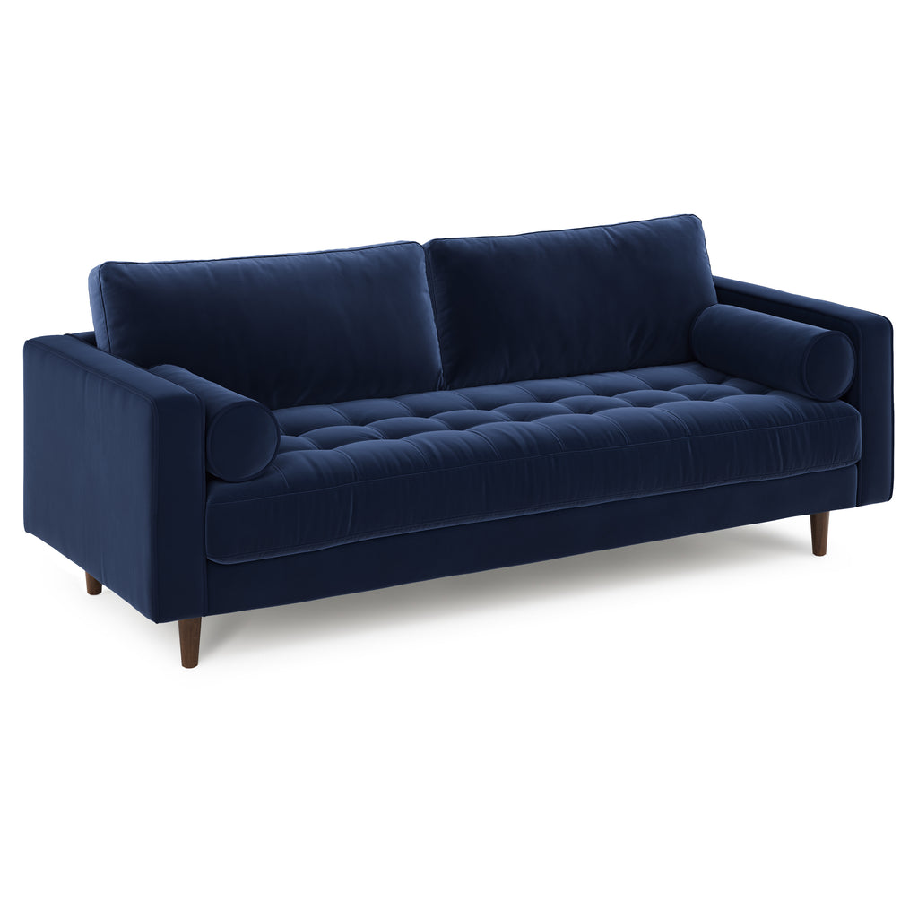 Varen 88" Tufted Velvet Sofa – Cascadia Blue