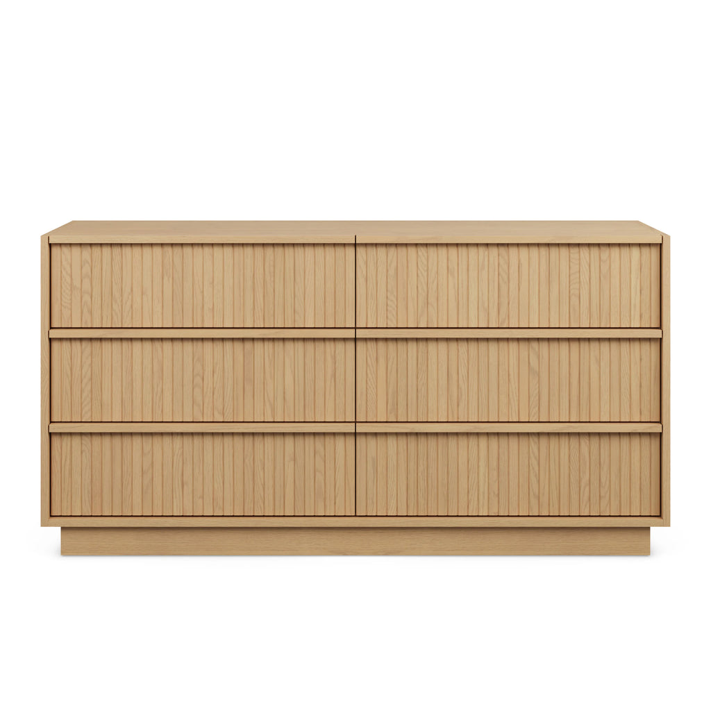 Natural Oak 61" 6-Drawer Dresser