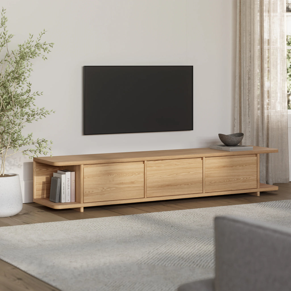 79" Low Media Unit - White Oak