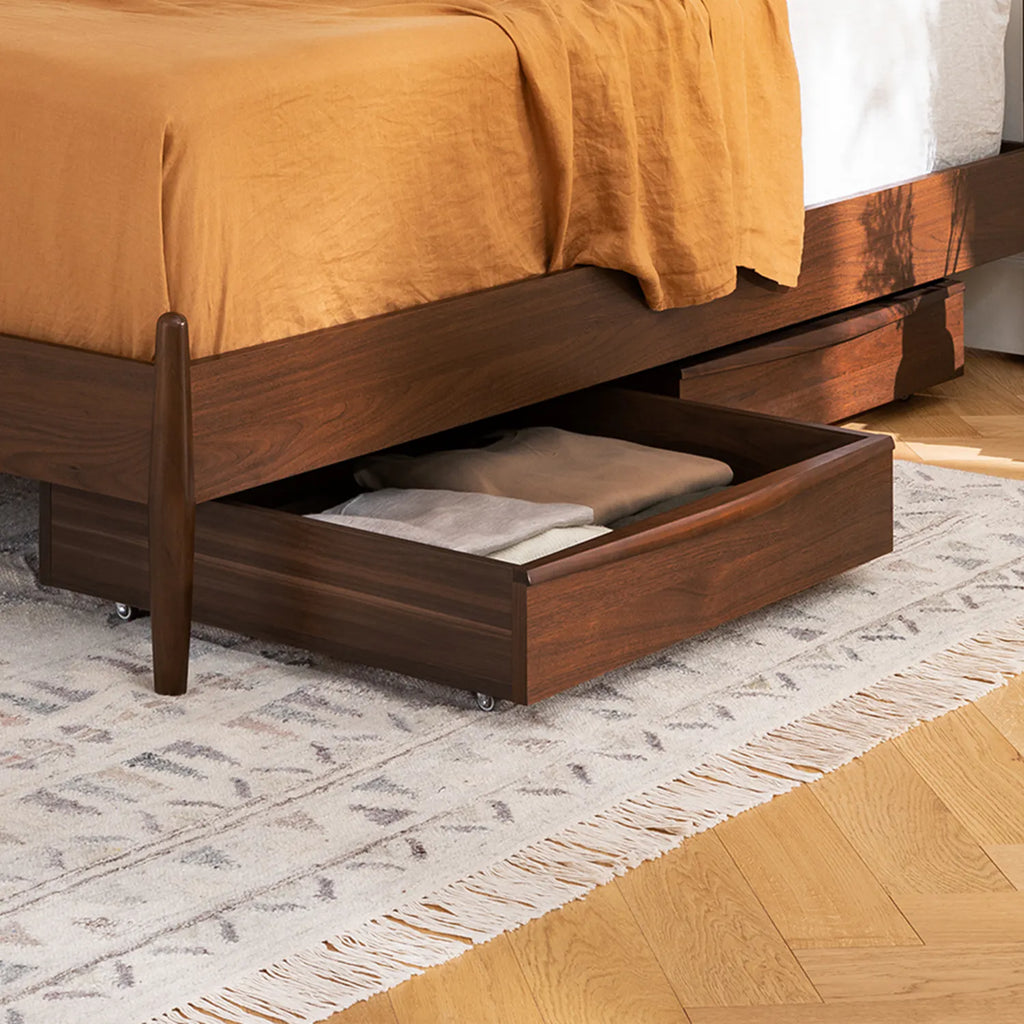 Lana Walnut Underbed Storage Drawer Set
