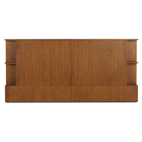 Kove King Storage Headboard - Smoked Oak