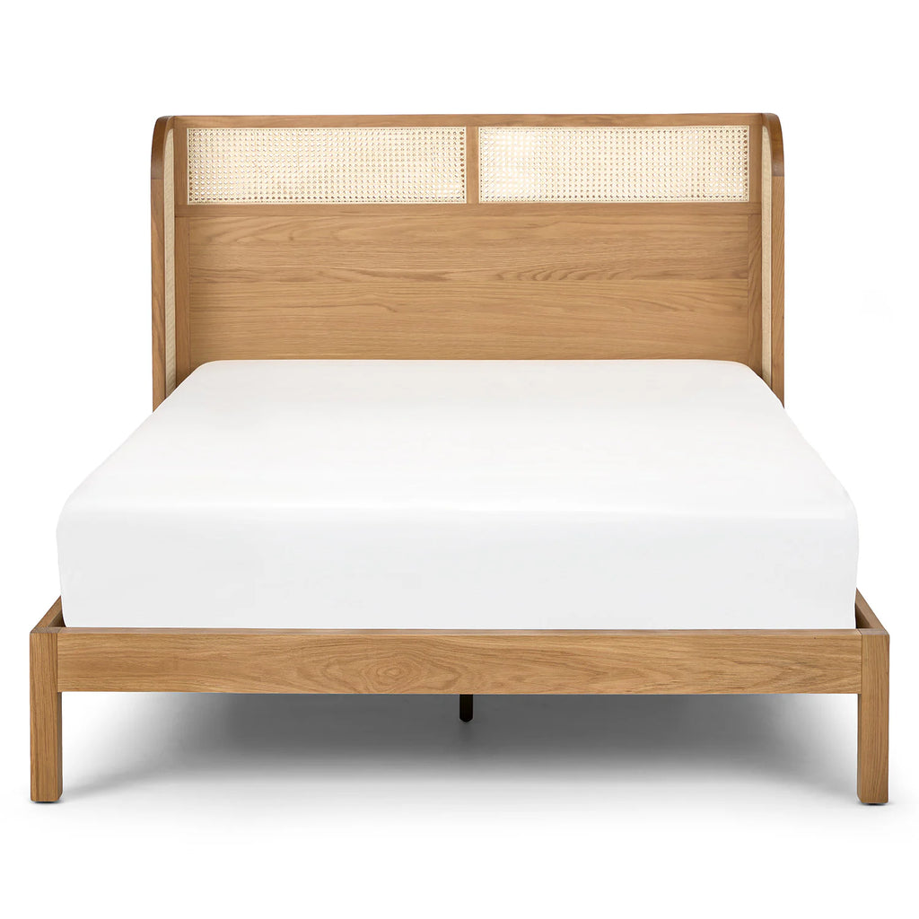 Oak Cane Queen Bed