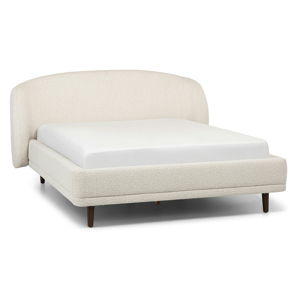 Kyra Queen Bed – Ivory Bouclé