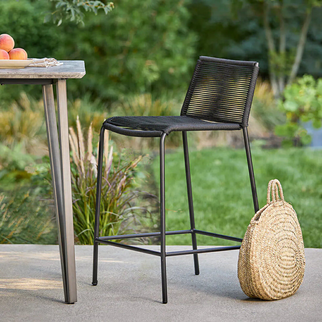 Zen Outdoor Counter Stool - Ember Black