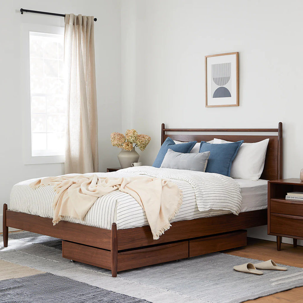 Walnut Panel Queen Bed