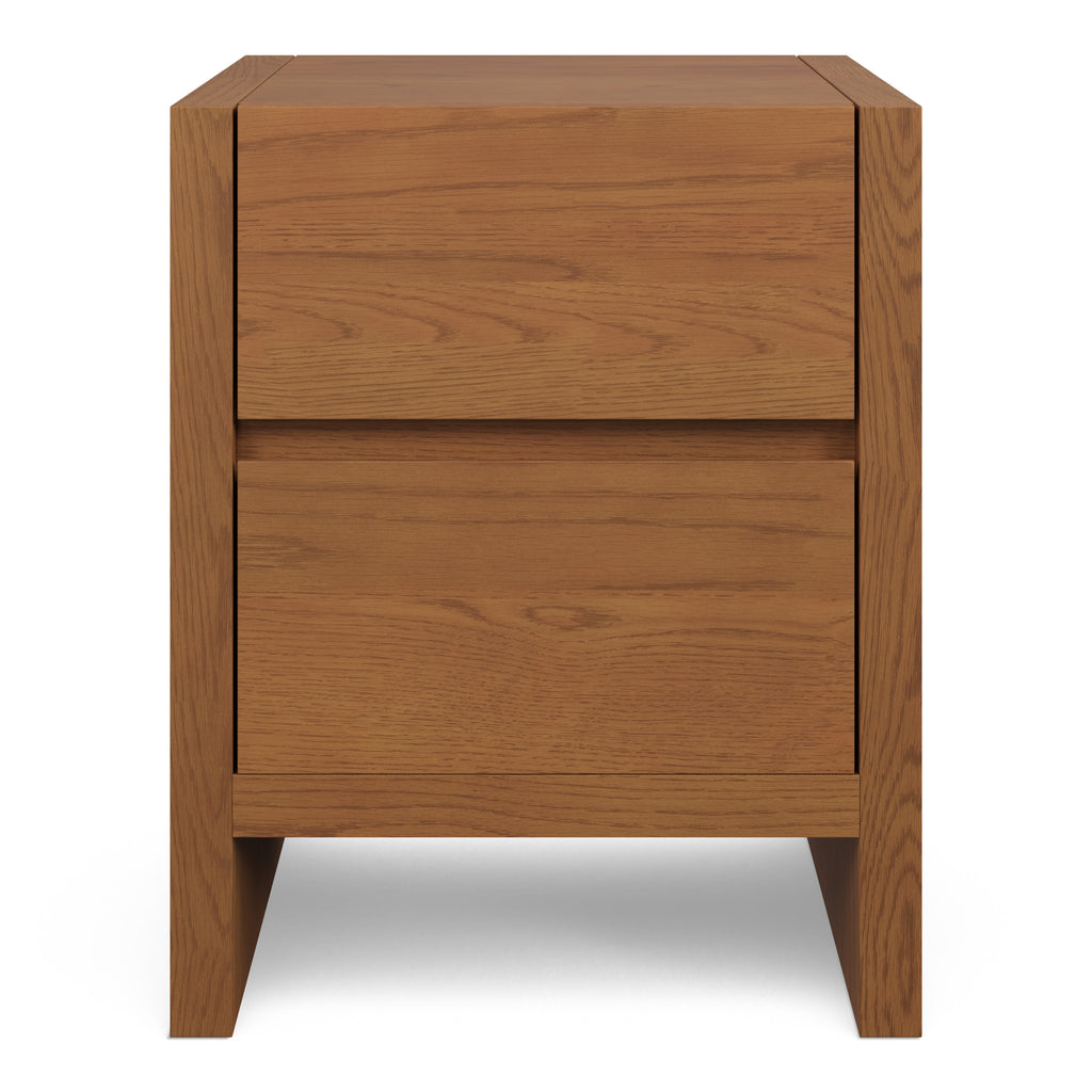 Lars 2-Drawer Nightstand – Smoked Oak