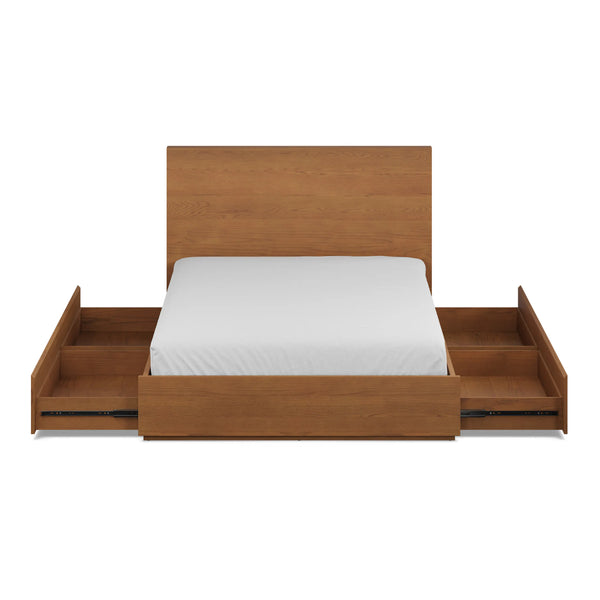Lea Queen Storage Bed - Smoked Oak