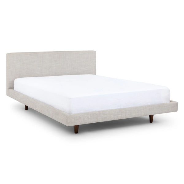 Tesa Clay Taupe Queen Bed Low Profile Upholstered