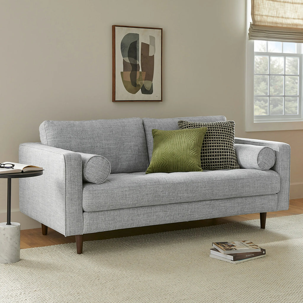Stone Gray 72" Tufted Loveseat