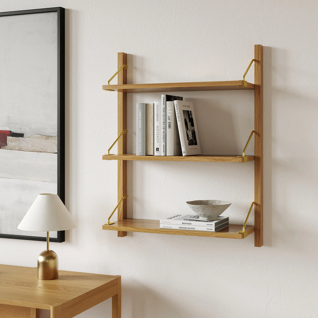 Star 25" Oak Wood 3-Tier Shelving Unit