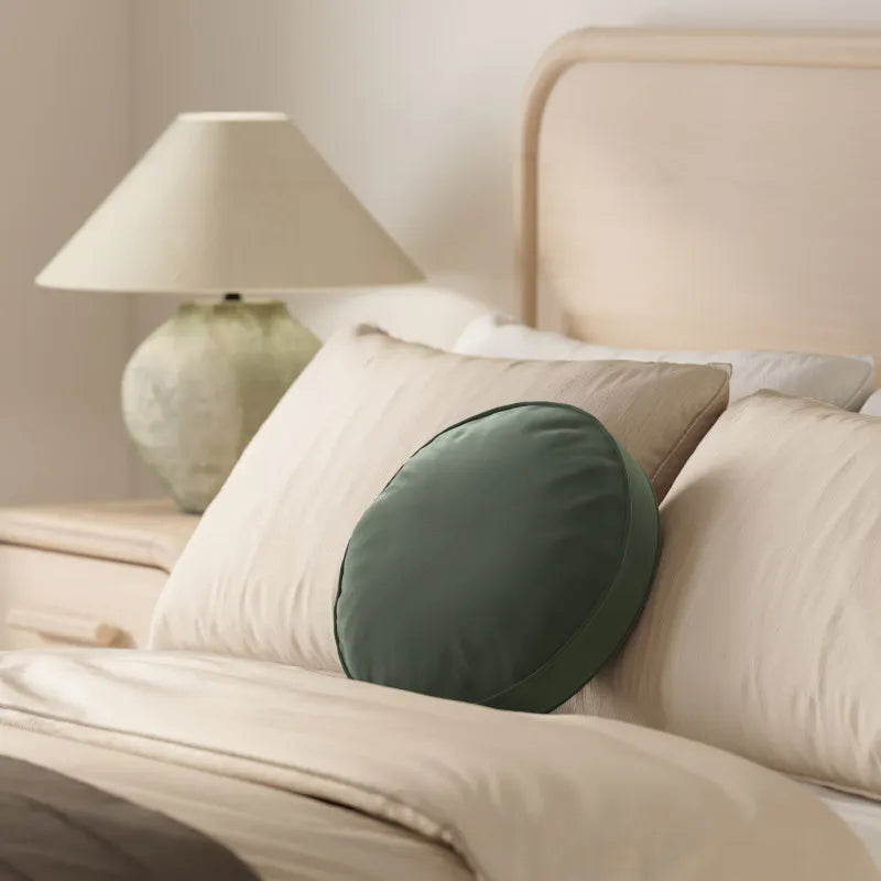 Velvet Round Pillow - Plush Pacific Green