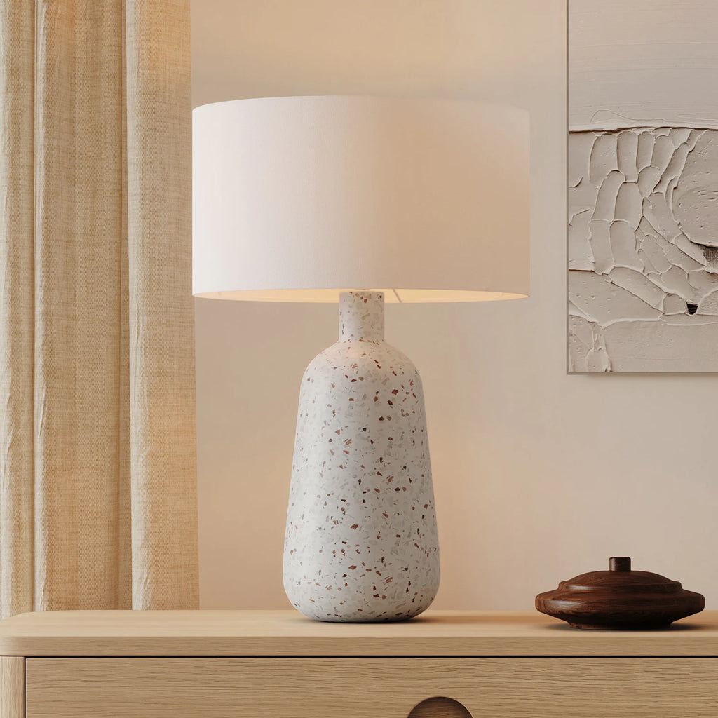 Waxen Terrazzo White 21" Jute Lamp