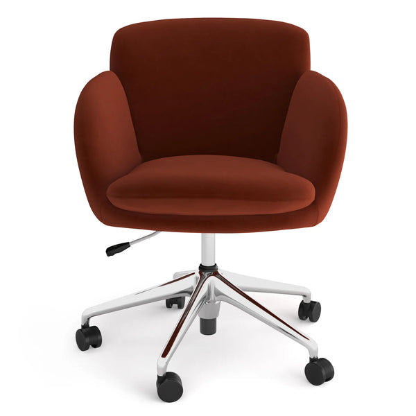 Bev Velvet Office Chair - Hale Rust
