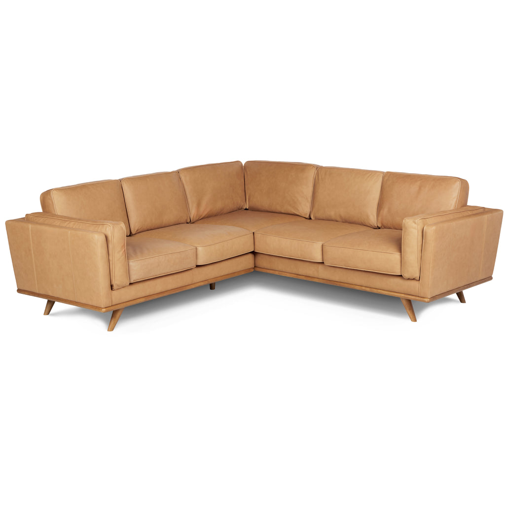 Talon 93" Leather Corner Sectional – Charme Tan
