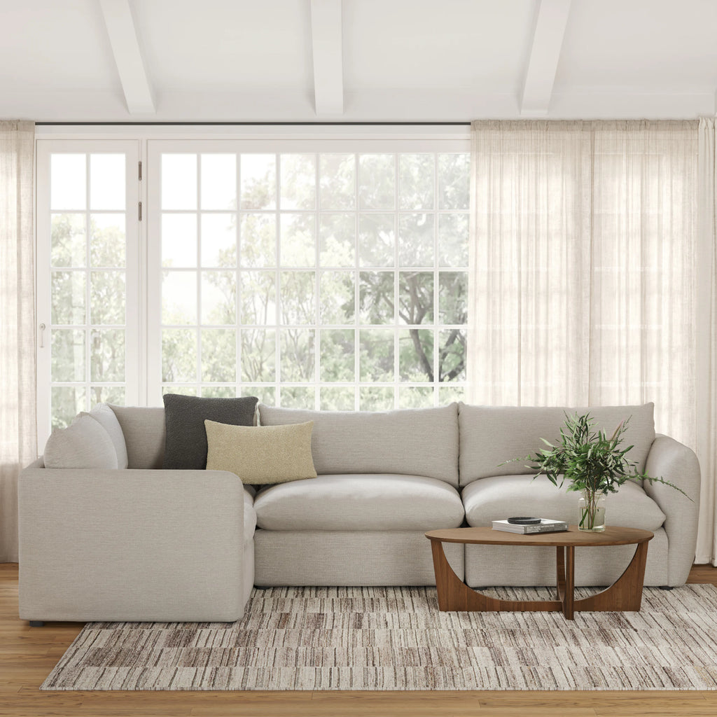 Silver Ivory 126" Modular L Sectional