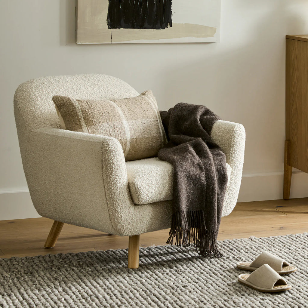 Gabrielle 34" Lounge Chair – Ivory Bouclé