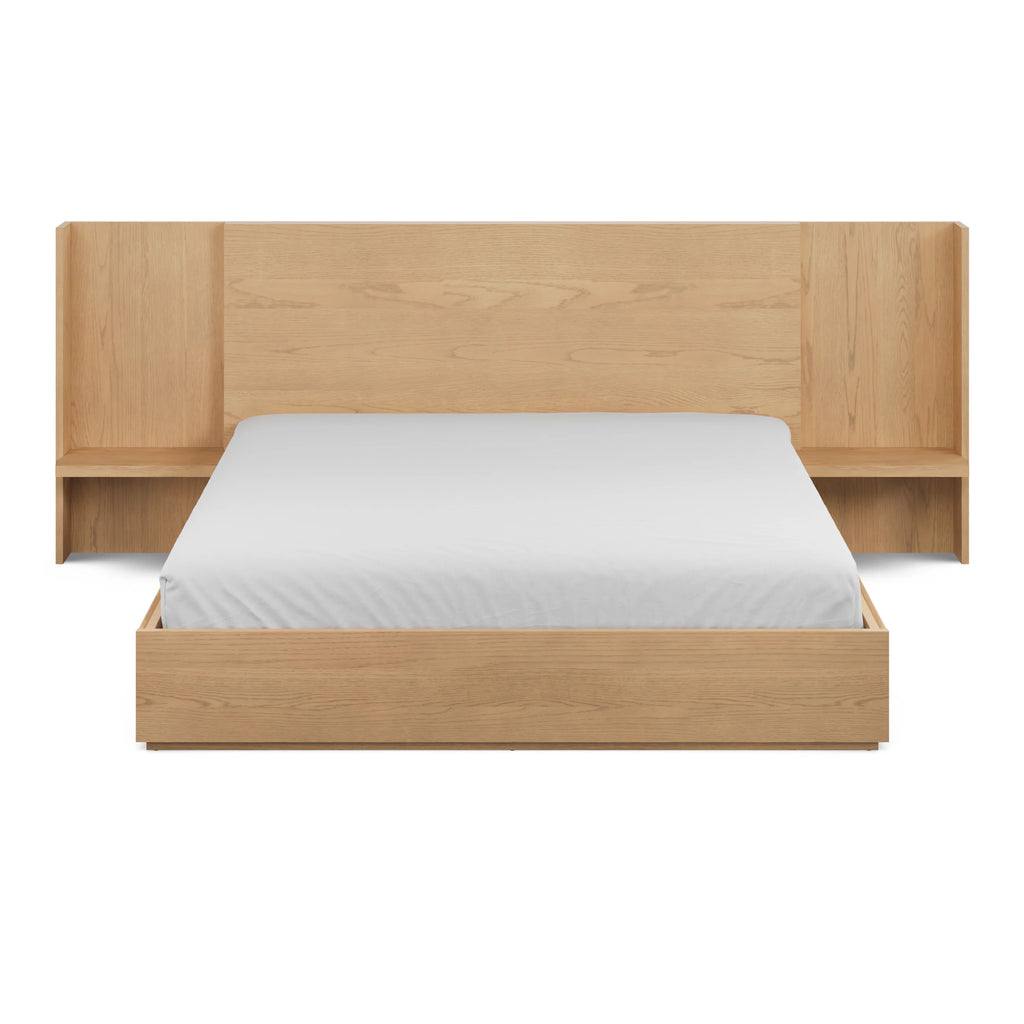 Leith King White Oak Storage Oak Bed