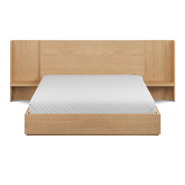 Leith King White Oak Storage Oak Bed