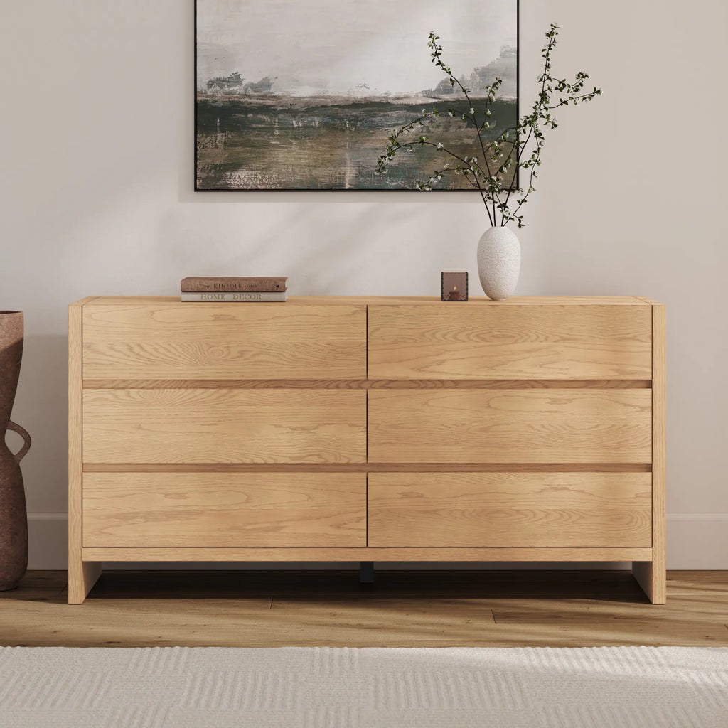 Lea White Oak 6-Drawer Double Dresser