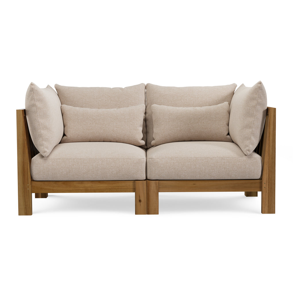 Covin 68.5" Outdoor Modular Loveseat – Basket Beige