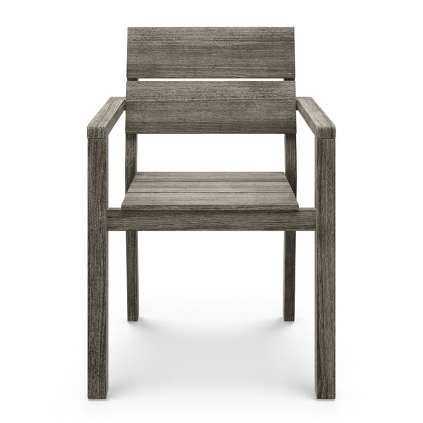 Lior Outdoor Dining Armchair – Weathered Acacia (Set of 2)
