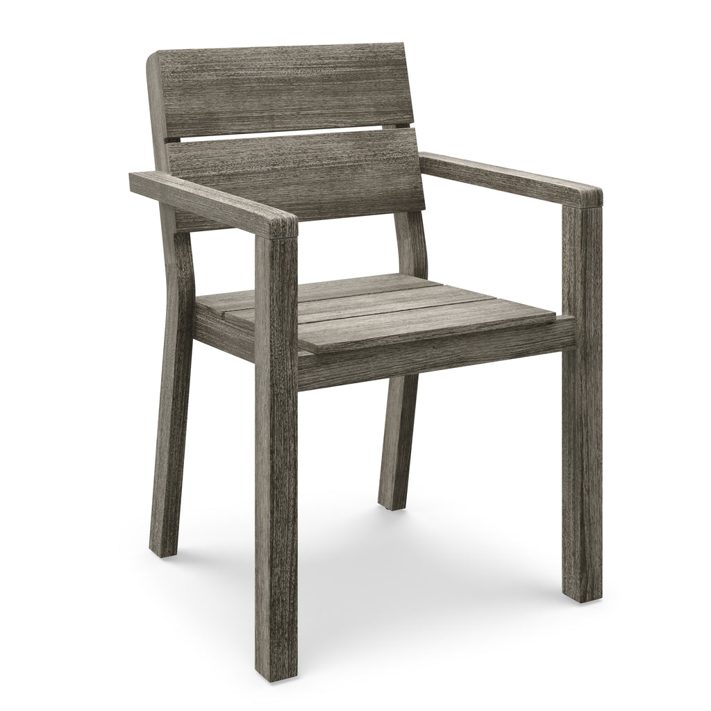 Lior Outdoor Dining Armchair – Weathered Acacia (Set of 2)