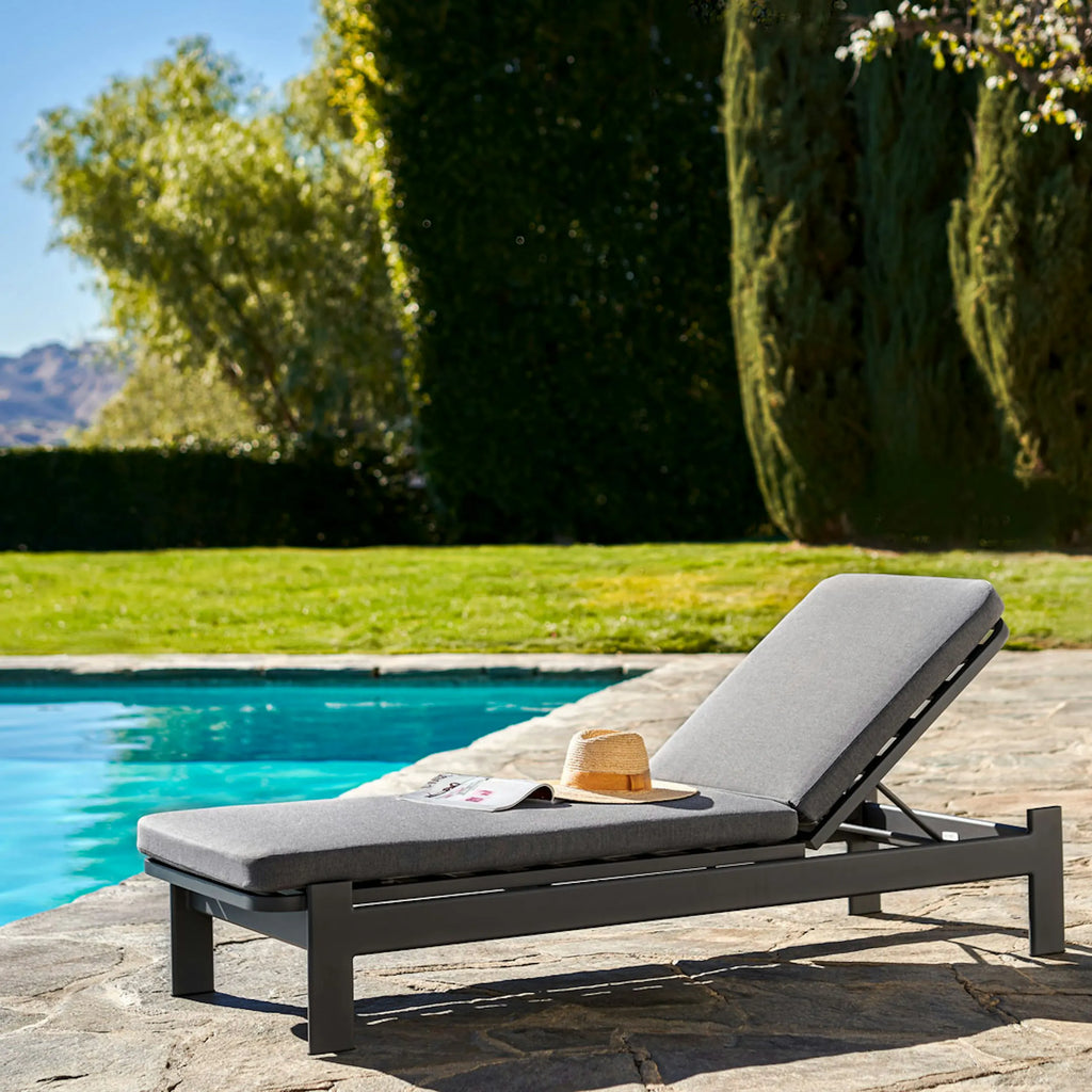 Stega Gray 78" Outdoor Chaise Lounger