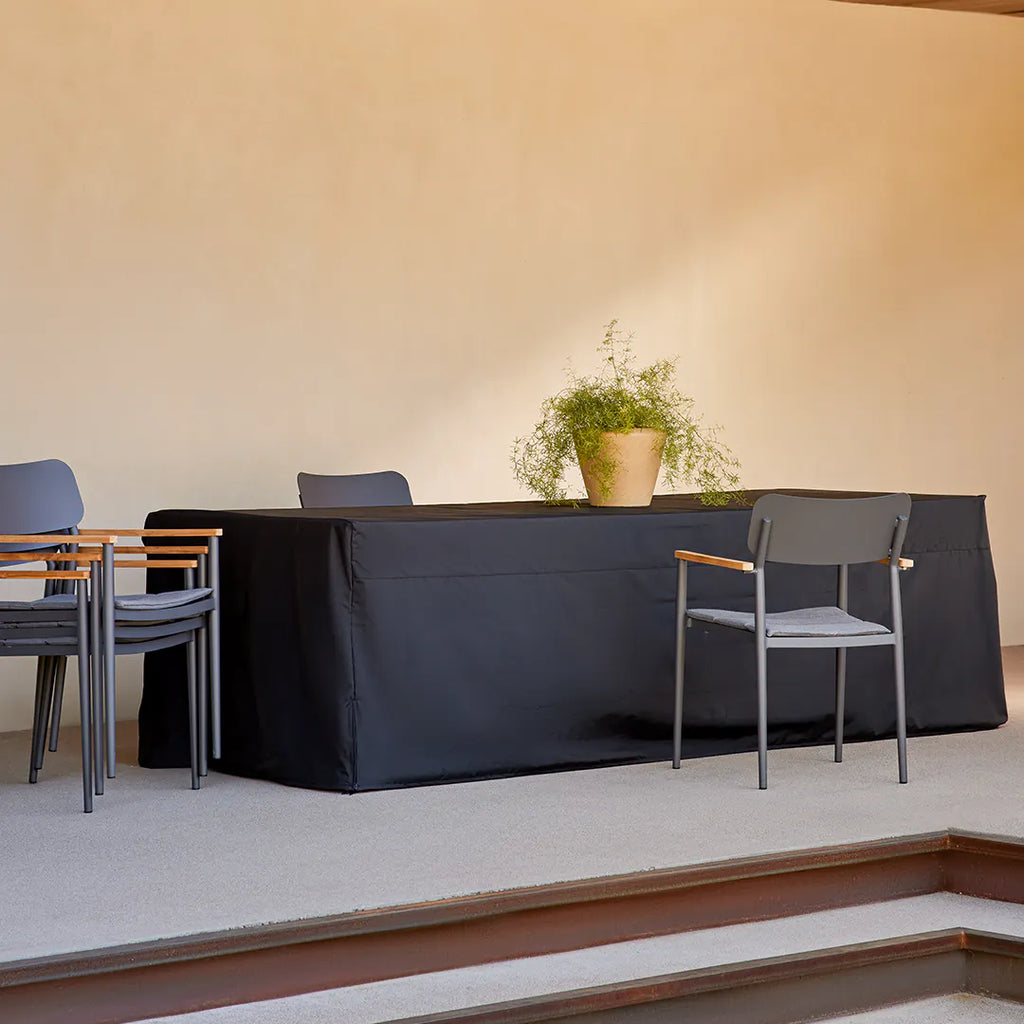 Black Weather Resistant Outdoor Dining Table Cover