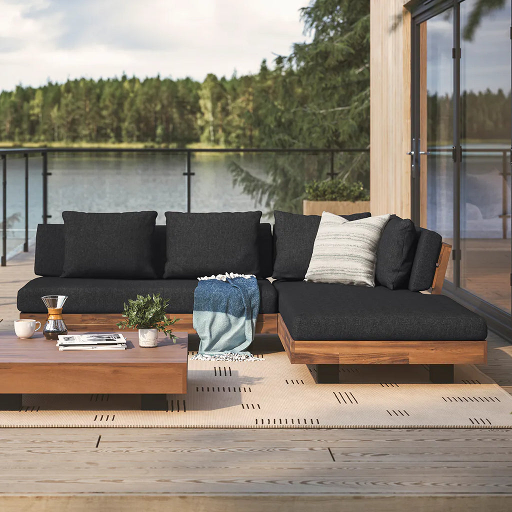 Larek 82.5" Outdoor Low Right Sectional - Slate Gray