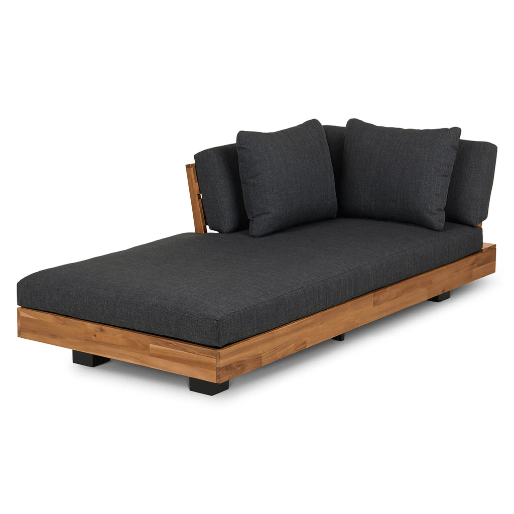 69.25" Outdoor Low Left Chaise Lounge - Slate Gray