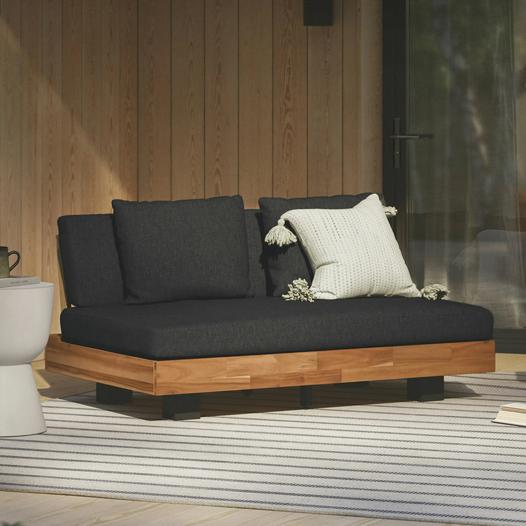 Larek 50" Outdoor Low Loveseat - Slate Gray